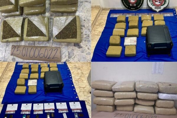 Ocho apresados y 16 paquetes de marihuana ocupadas